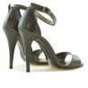 Women sandals 1238 patent brown pearl
