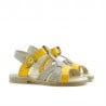 Small children sandals 18c patent cappuccino+yellow