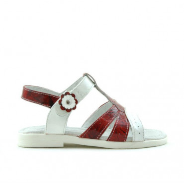 Small children sandals 18c patent red+white