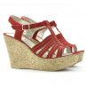 Women sandals 598 red velour