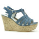 Women sandals 598 bleu velour