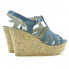 Women sandals 598 bleu velour