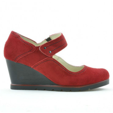 Women casual shoes 199 red velour