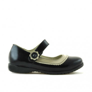 Small children shoes 19c patent black+beige