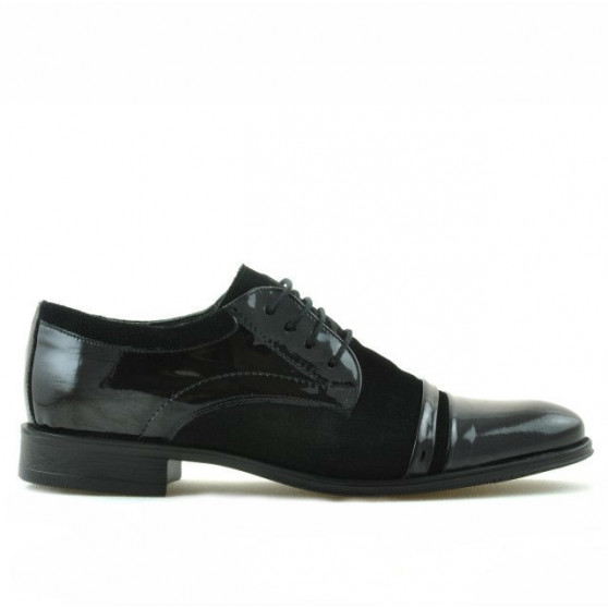 Pantofi eleganti adolescenti 391 velur negru combinat