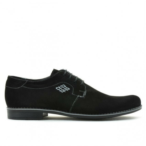 Men stylish, elegant, casual shoes 730 black velour 