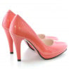 Women stylish, elegant shoes 1233 patent red coral
