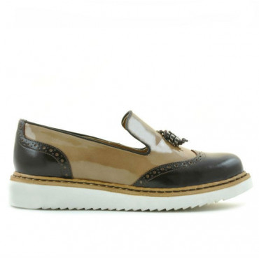 Women casual shoes 659 patent beige combined