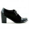 Pantofi casual dama 667 lac negru combinat