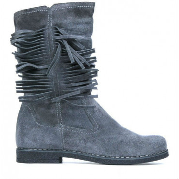 Women knee boots 3242 gray velour