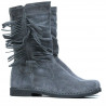 Women knee boots 3242 gray velour