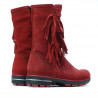 Children knee boots 3208 red velour