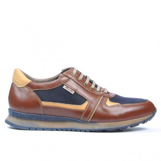 Men sport shoes 833 brown+indigo