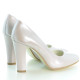 Women stylish, elegant shoes 1214 patent beige pearl