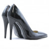 Women stylish, elegant shoes 1241 patent petrol pearl