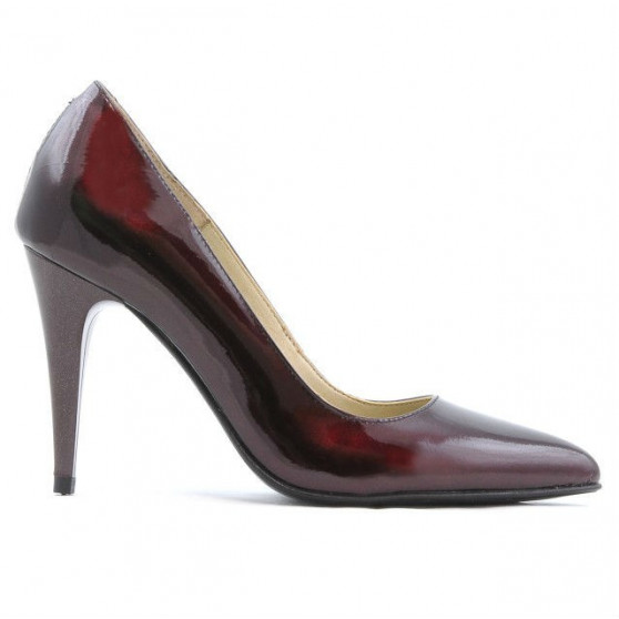 Women stylish, elegant shoes 1246 patent bordo 01