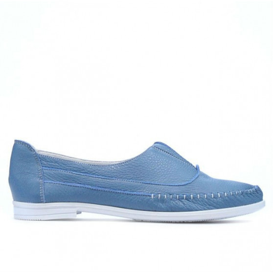 Women loafers, moccasins 675 bleu