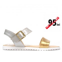Women sandals 5036 golden+silver