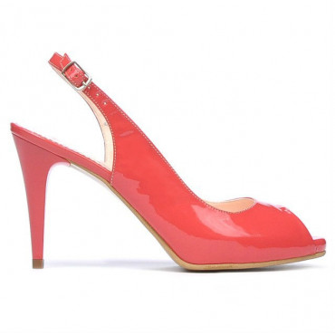 Women sandals 1250 patent red coral