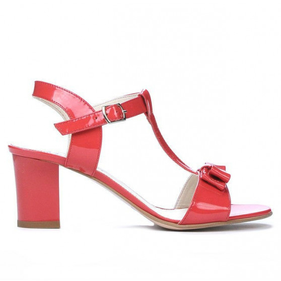 Women sandals 1257 patent red coral
