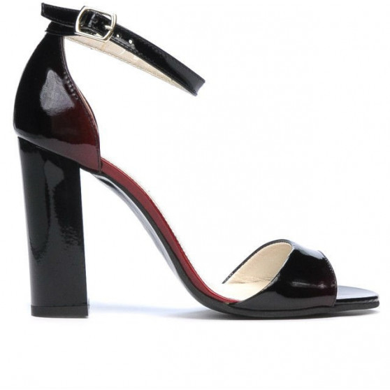 Women sandals 1259 patent bordo+black