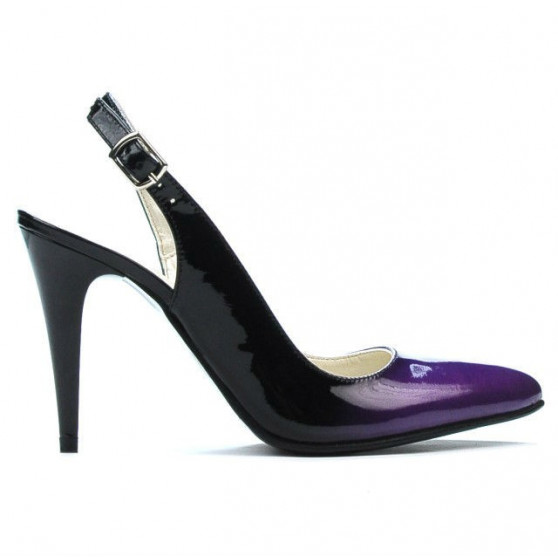 Women sandals 1249 patent purple+black