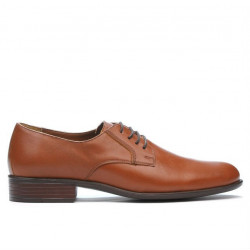 Men stylish, elegant shoes 837 brown cognac