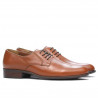 Men stylish, elegant shoes 837 brown cognac