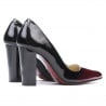 Pantofi eleganti dama 1261 lac bordo+negru