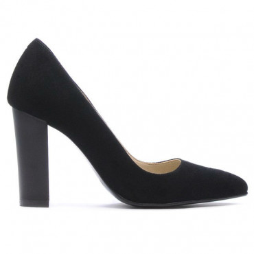 Women stylish, elegant shoes 1261 black antilopa