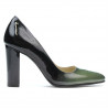 Women stylish, elegant shoes 1261 patent green+black