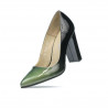 Women stylish, elegant shoes 1261 patent green+black