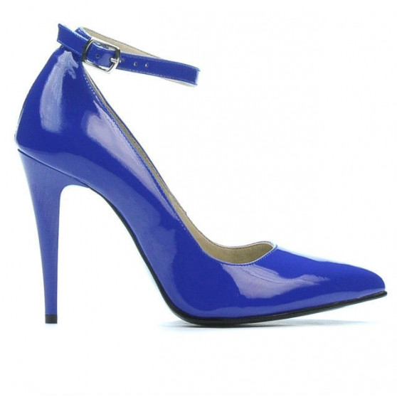 Women stylish, elegant shoes 1247 patent blue