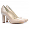Women stylish, elegant shoes 1243 patent beige pearl