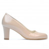 Women stylish, elegant shoes 1209 patent beige pearl
