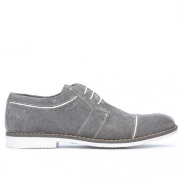Pantofi casual / eleganti barbati 749 gri velur+alb