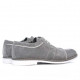 Men stylish, elegant, casual shoes 749 gray velour+white