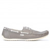 Men loafers, moccasins 778 gray+white