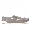 Men loafers, moccasins 778 gray+white