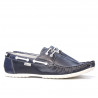 Men loafers, moccasins 778 indigo+white