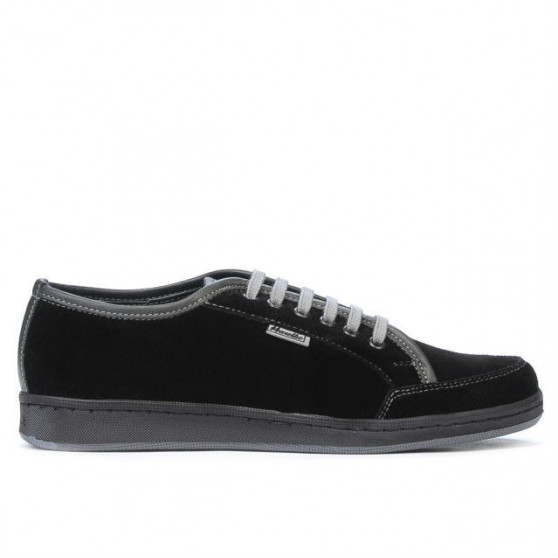 Pantofi sport adolescenti 312 negru velur