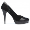 Women stylish, elegant shoes 1092 black antilopa combined