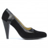 Pantofi eleganti dama 1090 negru antilopa combinat