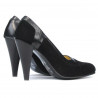 Pantofi eleganti dama 1090 negru antilopa combinat