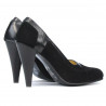 Women stylish, elegant shoes 1090 black antilopa combined