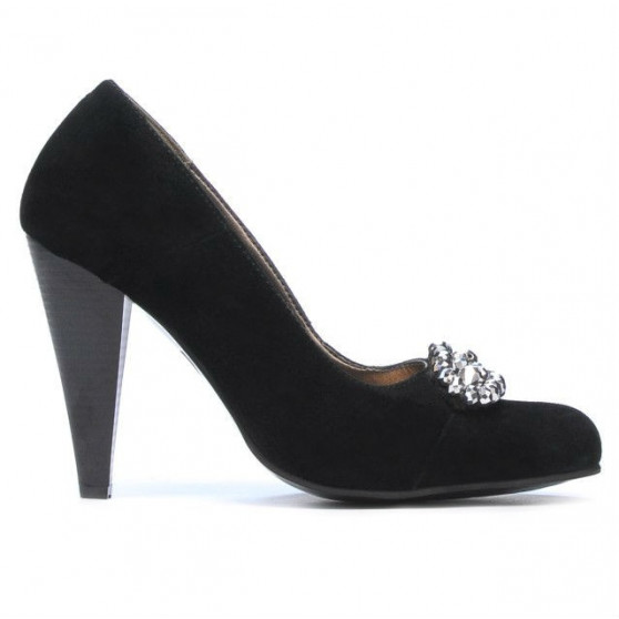Pantofi eleganti dama 1067 negru antilopa