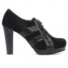 Women stylish, elegant shoes 1211 black antilopa combined