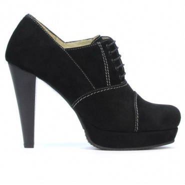 Women stylish, elegant shoes 1091 black antilopa