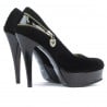 Pantofi eleganti dama 1201 negru antilopa combinat