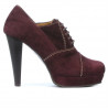 Women stylish, elegant shoes 1091 burgundy antilopa